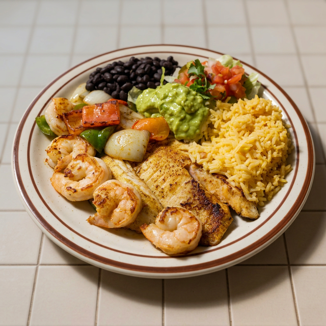 Fish Fillet with Shrimp (Filete con Camarones).